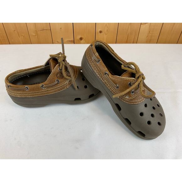 Crocs Islander Pit Slide Clogs- Size M4/W6/Brown - Picture 1 of 7